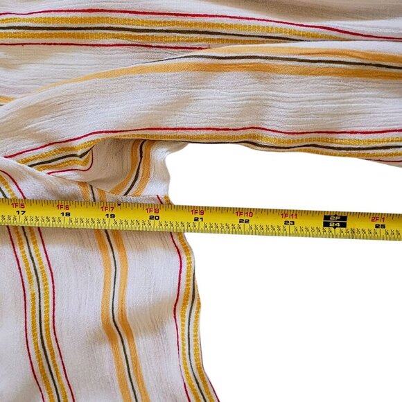 Urban Outfitters Boho Tunic Top M 3/4 Sleeve Striped Blouse Flowy Casual - Picture 11 of 11